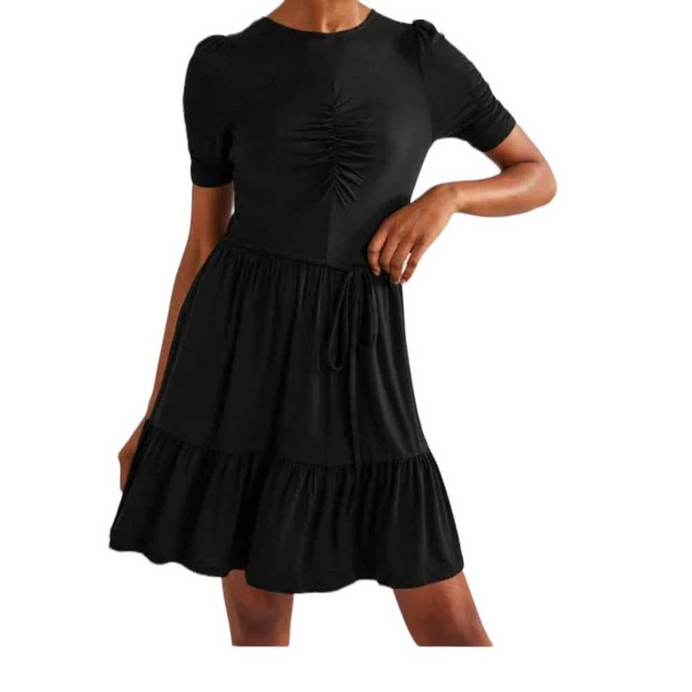 Boden Dress Ruched bust jersey mini black size 10 - image 5