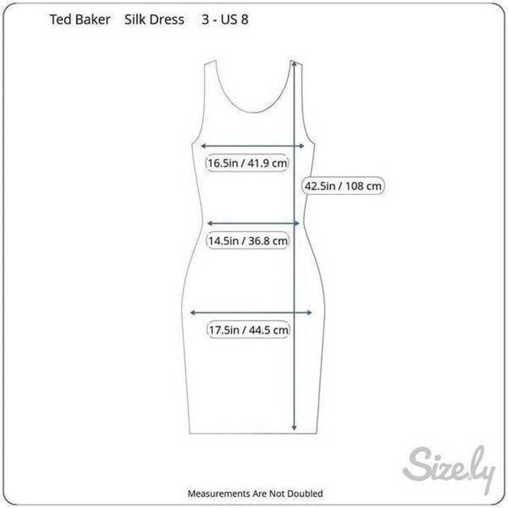 Ted Baker Dress Black 100% Silk Locust Size 8 USA - image 12