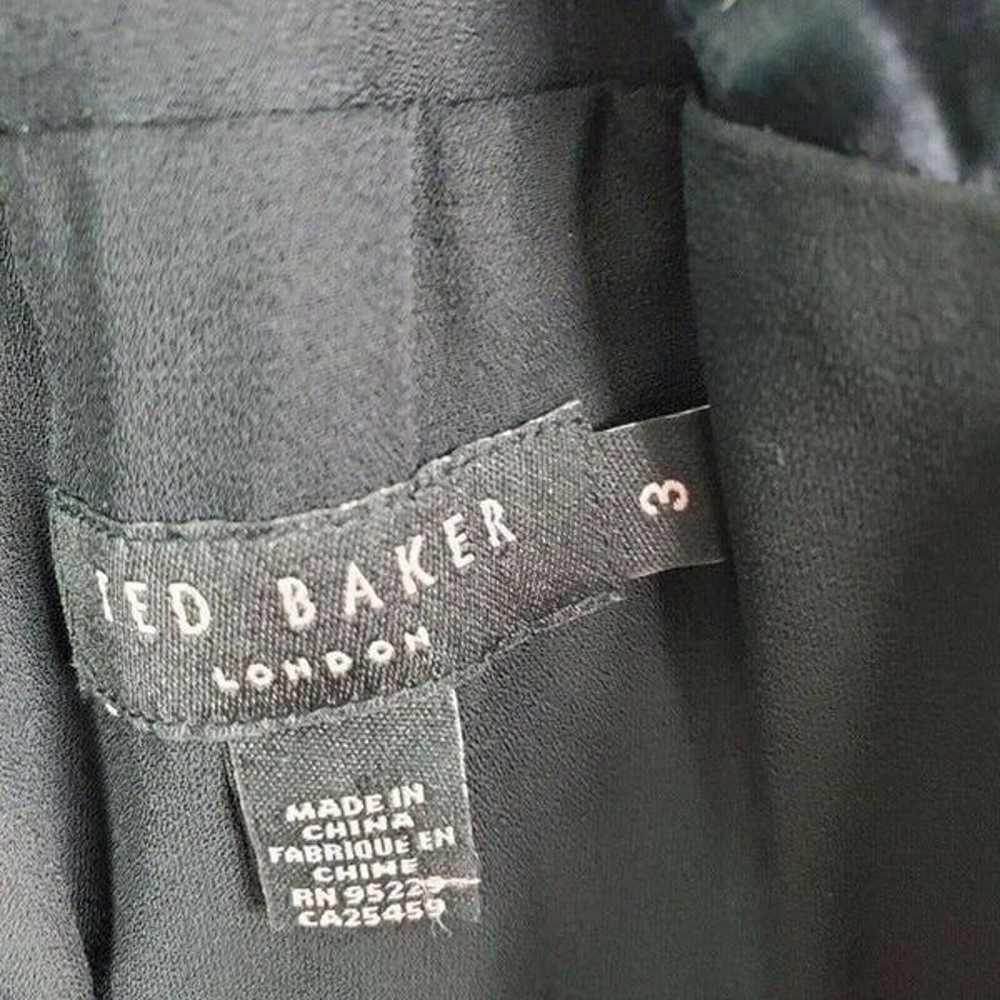 Ted Baker Dress Black 100% Silk Locust Size 8 USA - image 9