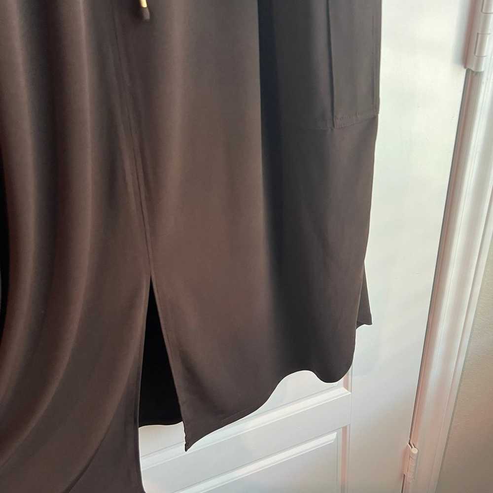Chicos Brown Tie Waist Sleeveless 1/4 Zip Dress S… - image 3