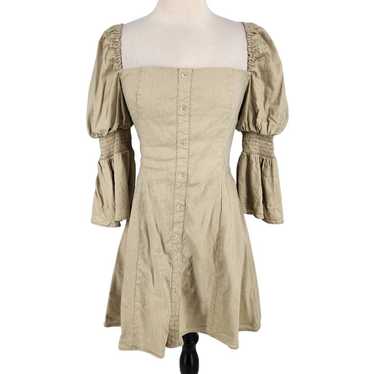 Wayf Juliet Sleeve Linen Blend Dress Size Medium