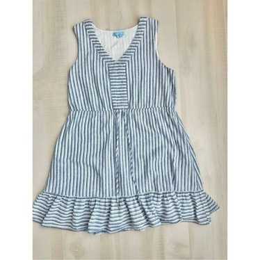 Draper James RSVP Linen Stripe Dress Size Large - image 1