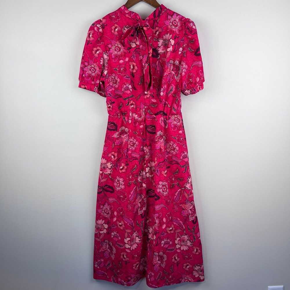 Julia Jordan Pink Floral Puff Sleeve Midi Dress S… - image 6