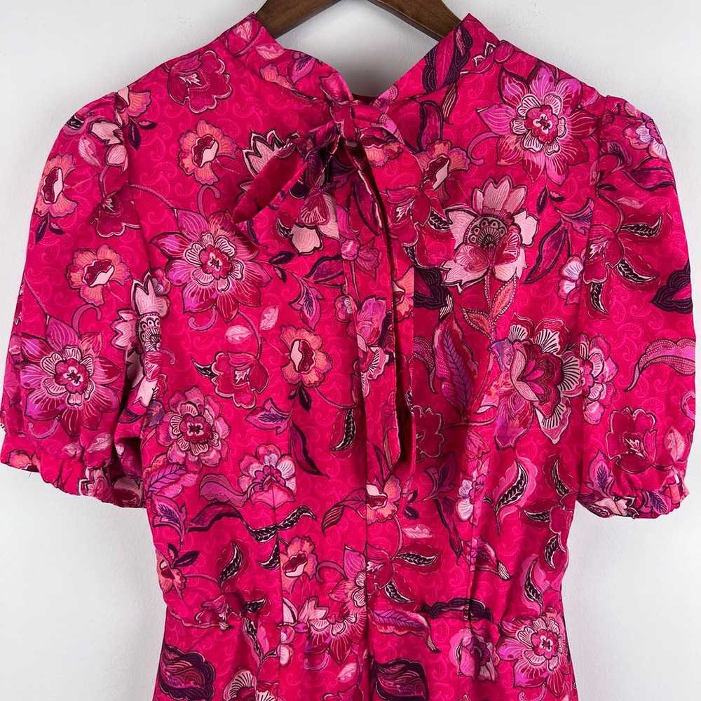 Julia Jordan Pink Floral Puff Sleeve Midi Dress S… - image 7