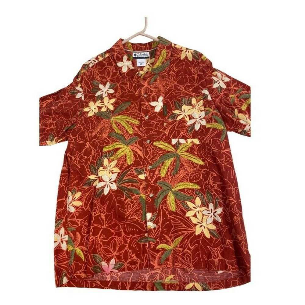 Columbia Columbia Mens Hawaiian Shirt Red Floral … - image 8