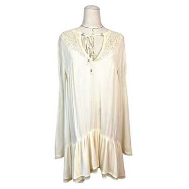 Free People One Night Victorian Ivory 100% Rayon … - image 1