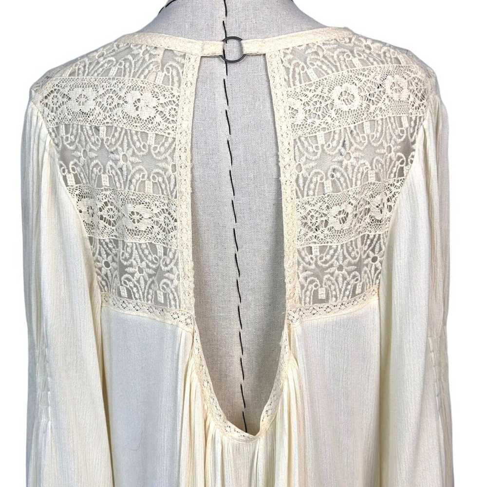 Free People One Night Victorian Ivory 100% Rayon … - image 3