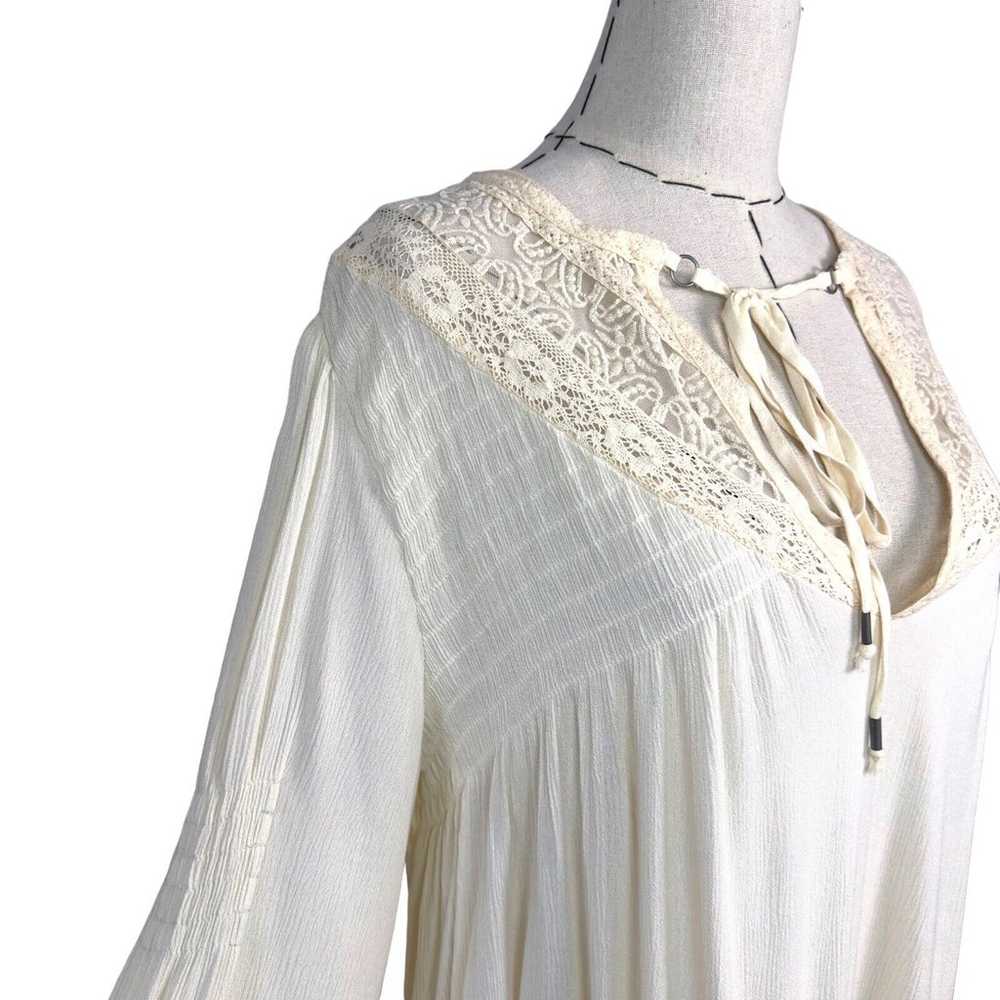 Free People One Night Victorian Ivory 100% Rayon … - image 5