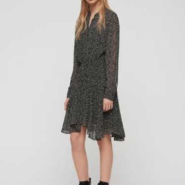 AllSaints Martina Splash Dress Asymmetric Hem Ela… - image 1