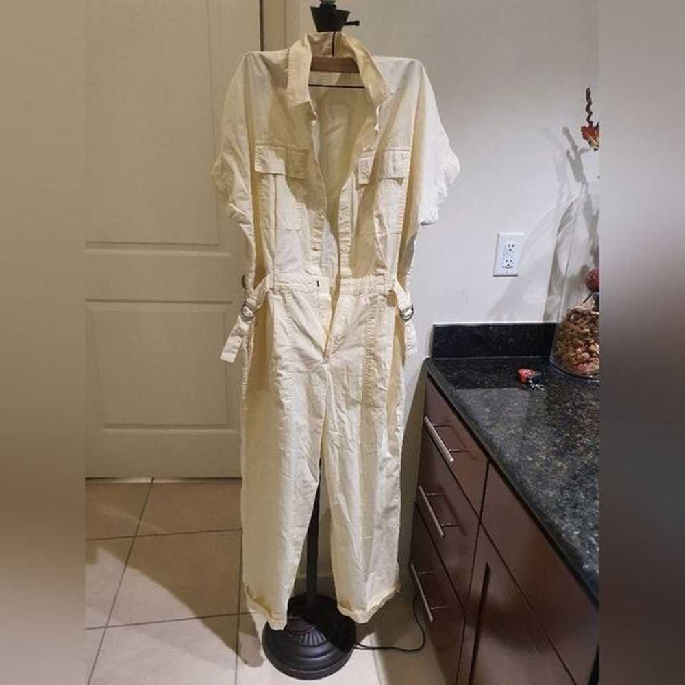 Levis Baggy Cargo Jumpsuit Coveralls Off White Wo… - image 1