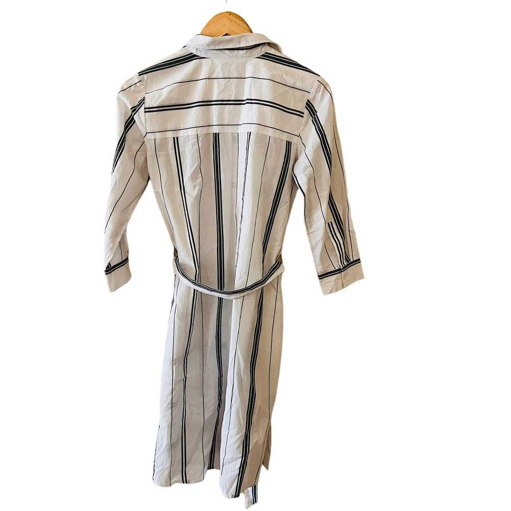 Ecru Multi Striped Button Up Shirt Dress Size XS … - image 2