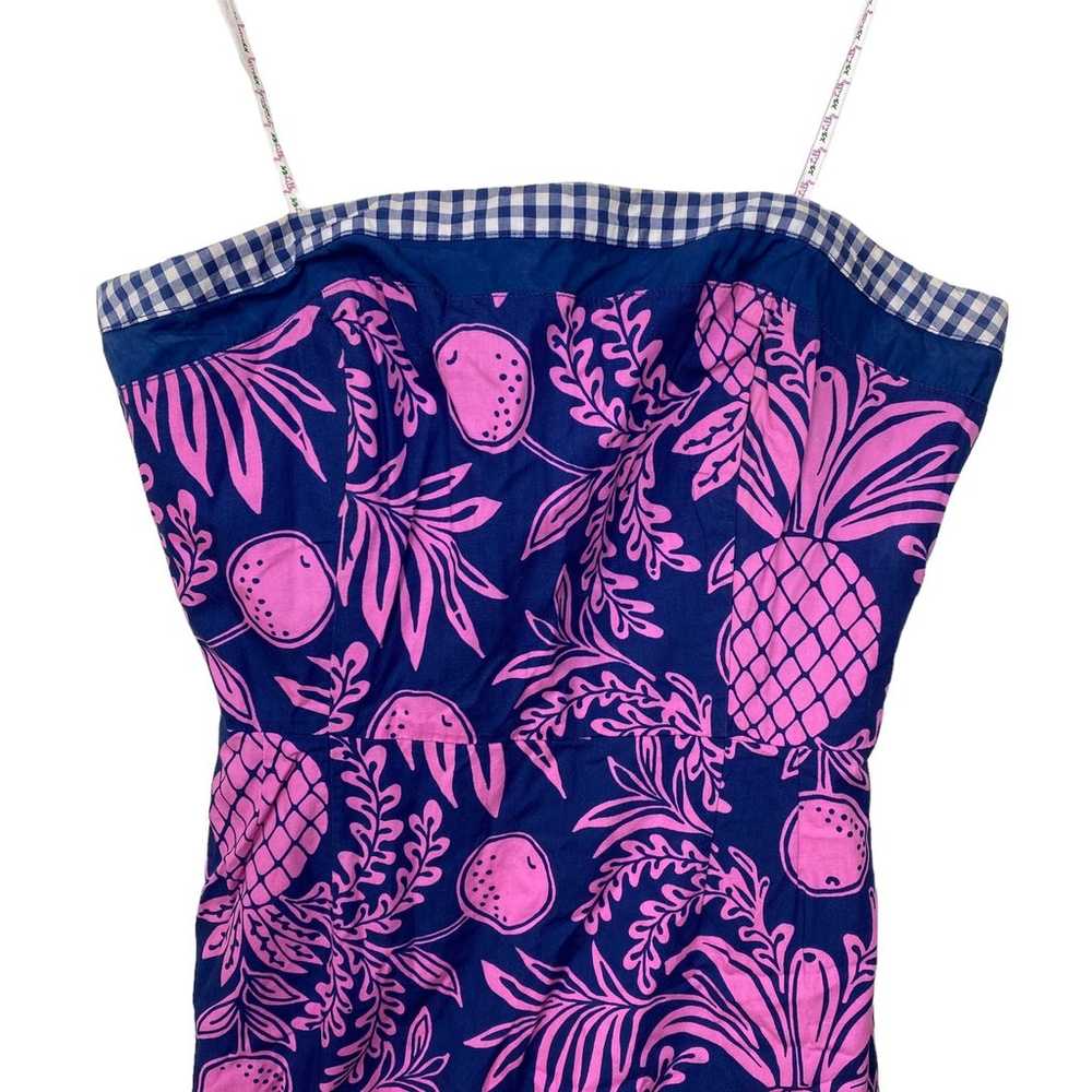 LILLY PULITZER Navy Pink Pineapple Checked Strapl… - image 3