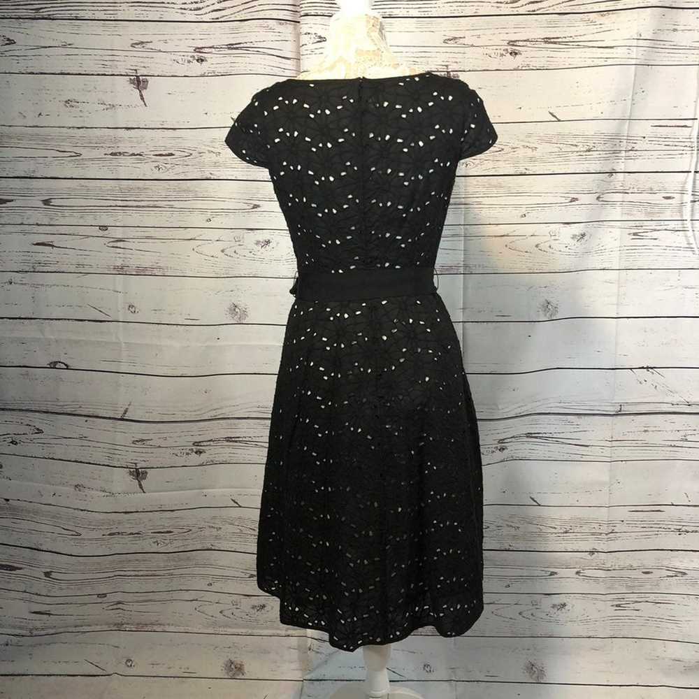 TALBOTS Black Daisy Eyelet Dress with white under… - image 10