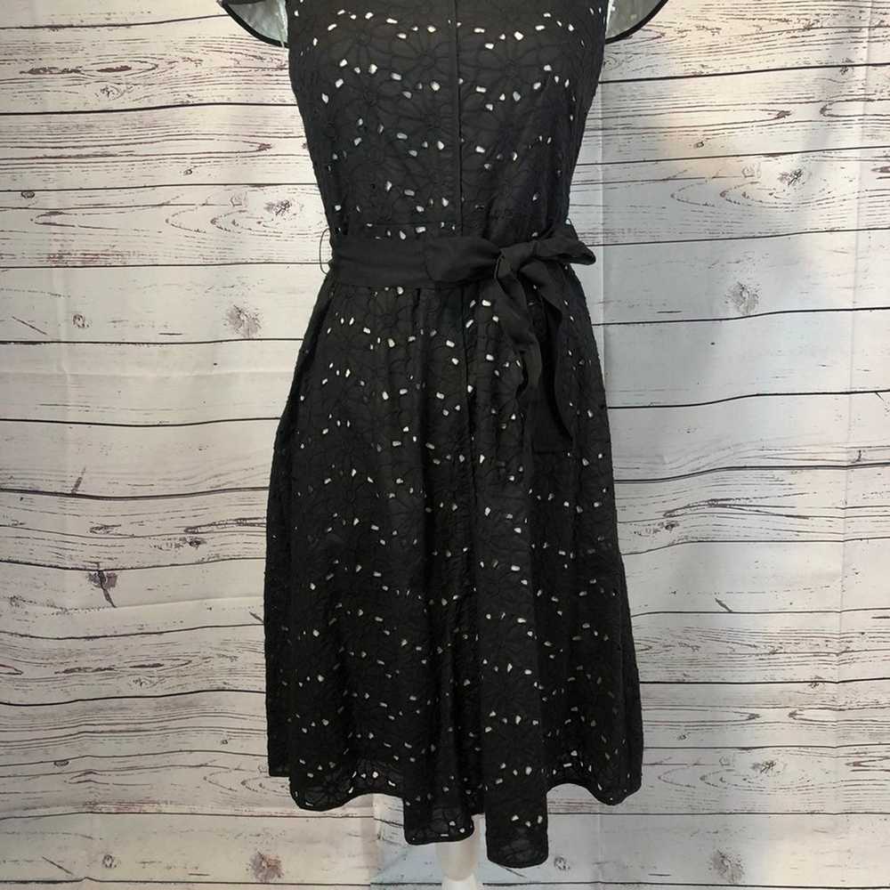 TALBOTS Black Daisy Eyelet Dress with white under… - image 6