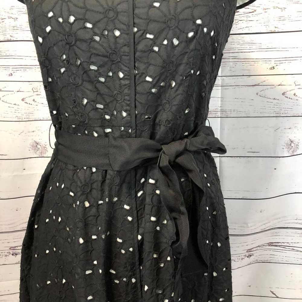 TALBOTS Black Daisy Eyelet Dress with white under… - image 7