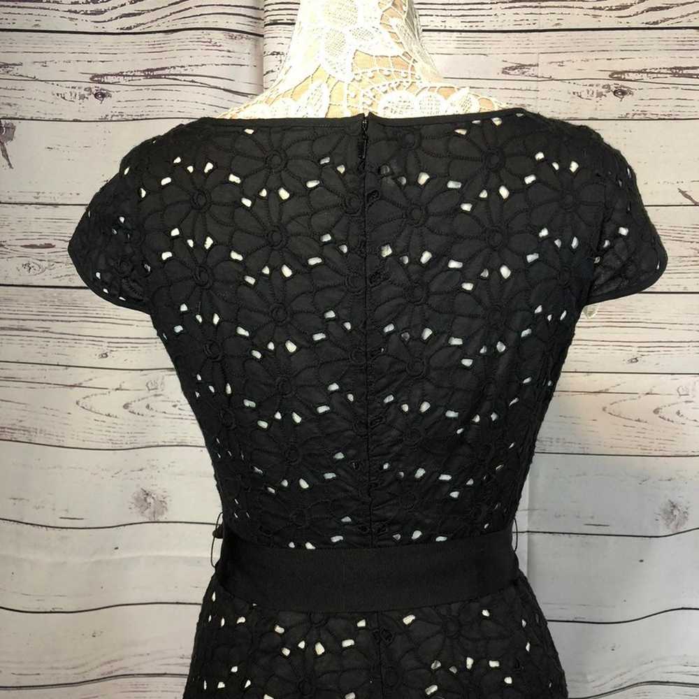 TALBOTS Black Daisy Eyelet Dress with white under… - image 9