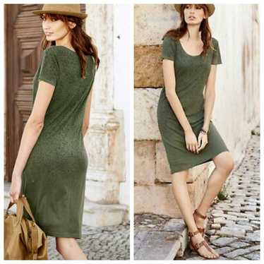 Peruvian Connection Inkwell Olive Green Dress 100%