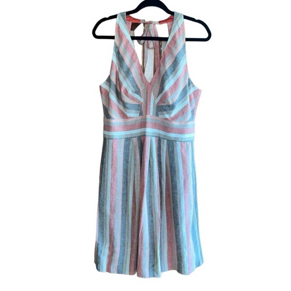 Donna Ricco Midi Halter Dress Size M Grey Coral S… - image 2