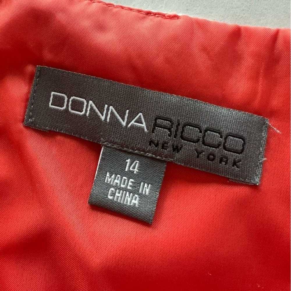 Donna Ricco Midi Halter Dress Size M Grey Coral S… - image 9