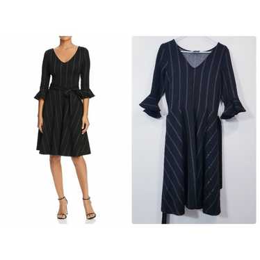 Leota New York Striped Fit and Flare Belted Dress 