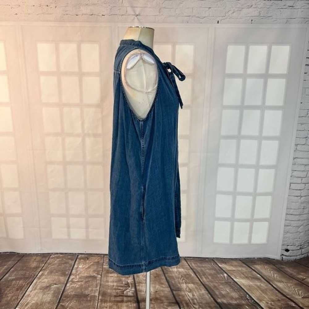 Rails Rhiannon Tie-Neck denim Chambray Dress size… - image 6