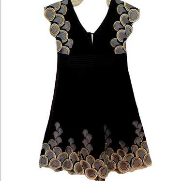 Lucca Couture Black Scalloped-Appliqué Mini Dress… - image 1