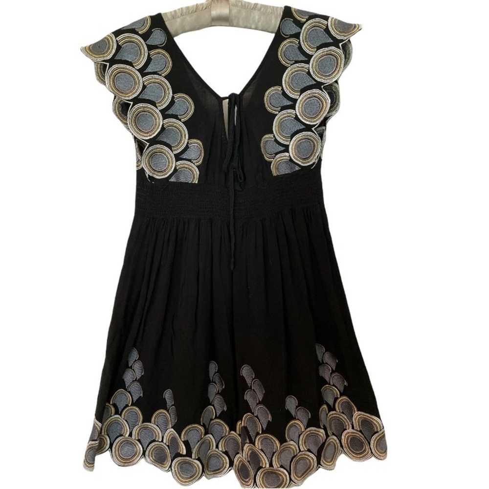 Lucca Couture Black Scalloped-Appliqué Mini Dress… - image 2