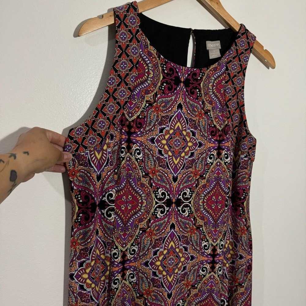 New Chico's Tile-Print Maxi Dress Size 8/10 Chico… - image 2