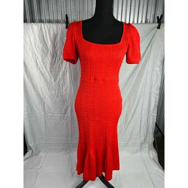 RONNY KOBO Marley Chunky Cable Knit red maxi Dress