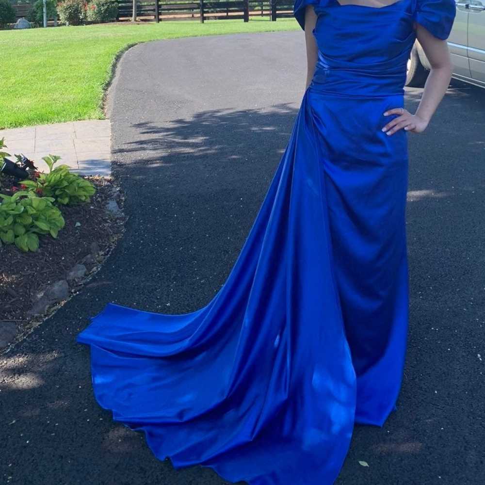 Royal blue evening dress - image 1