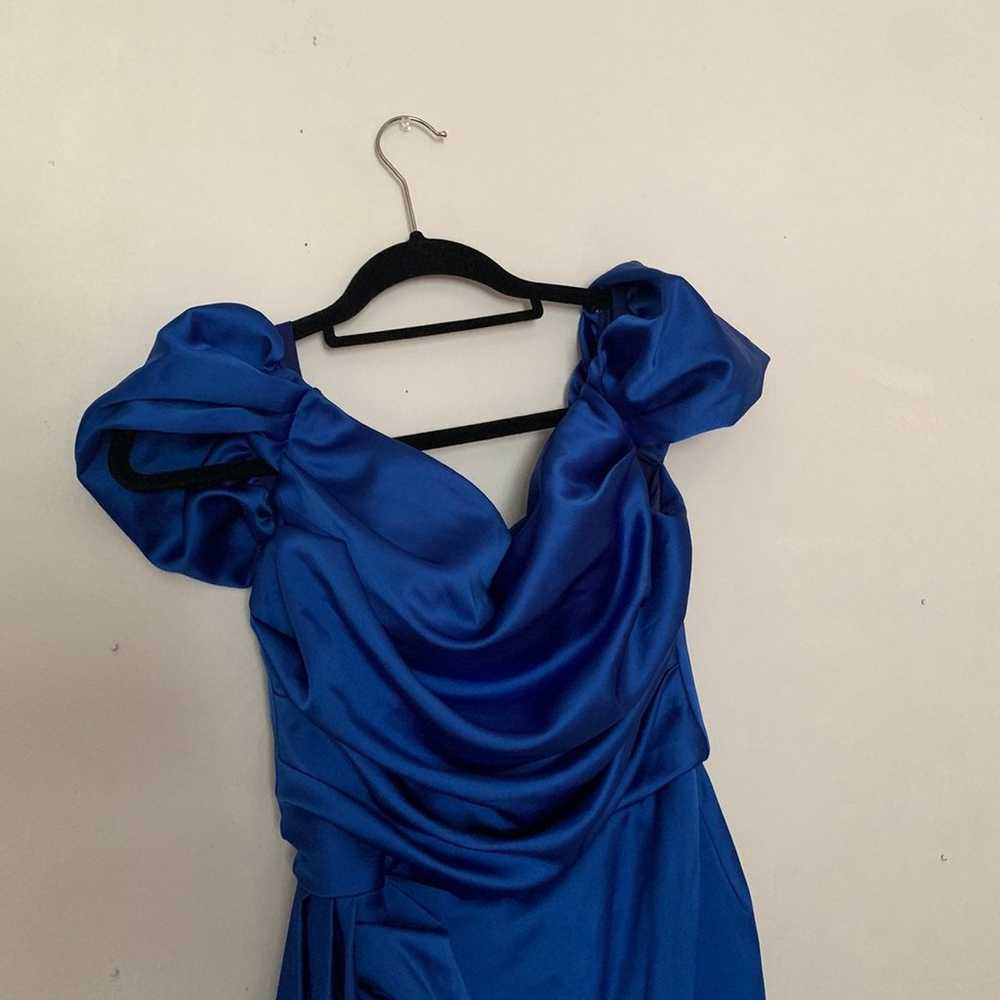 Royal blue evening dress - image 4