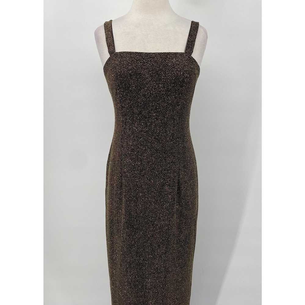 Vintage 90s Slinky Glitter Cocktail Dress Column … - image 3