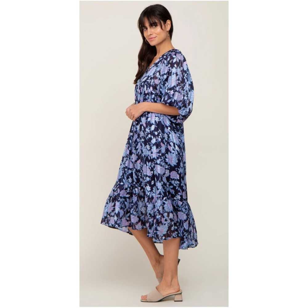 Pinkblush Navy Floral V-Neck Shimmer Midi Dress S… - image 7