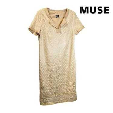 Muse Women's Split V-neck Short sleeve Sheath Dre… - image 1