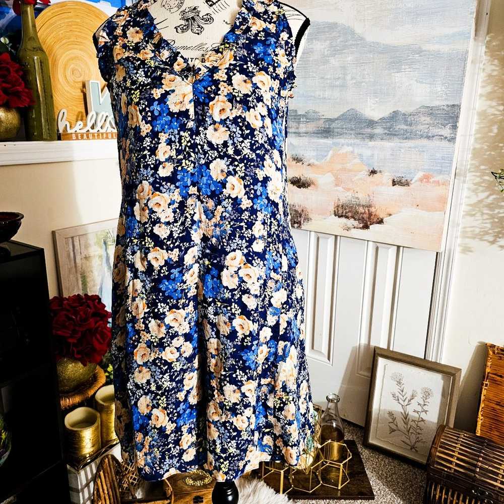 Rebecca Taylor Blue Silk Floral Romper. - image 1