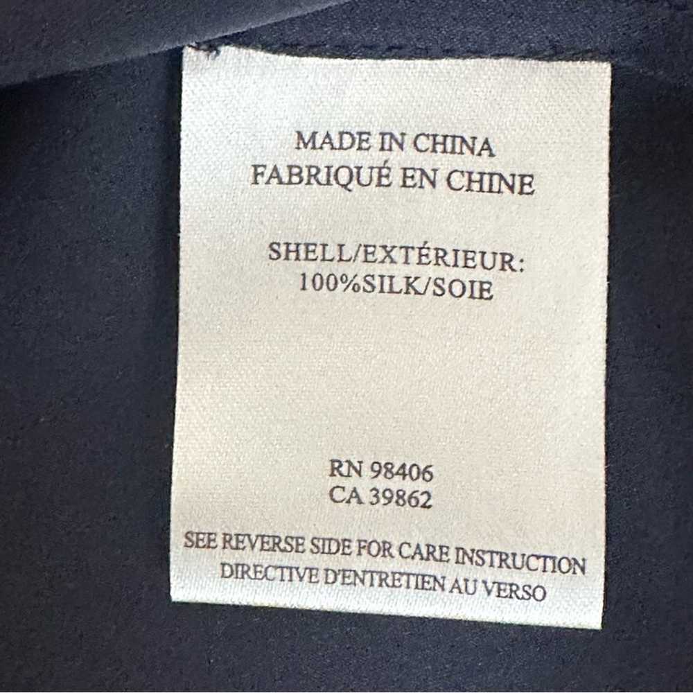 Theory Silk Osteen Mini Dress Size 6 Navy Crossov… - image 7