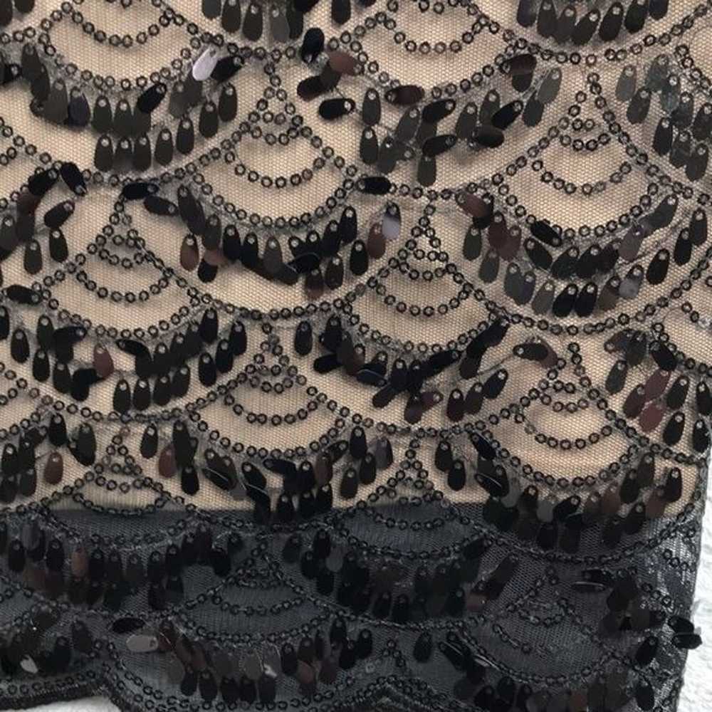 Jessica Howard Sequin Black Lace Short Sleeve Dre… - image 2