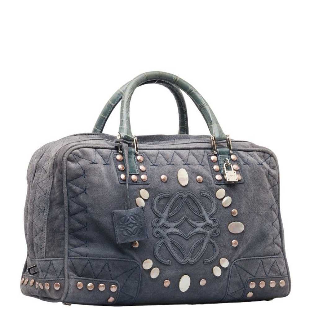 Loewe Loewe Studded Suede Amazona 36 Suede Handba… - image 2