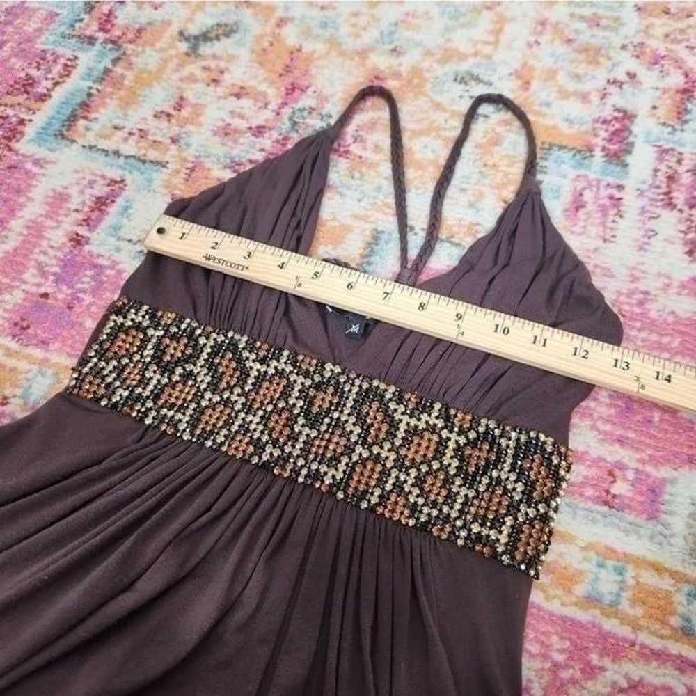 SKY Brand Brown Leopard Rhinestone Halter Dress M… - image 9