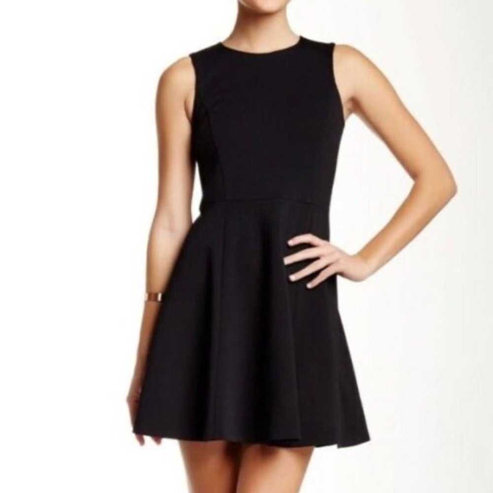 THEORY Tillora Fit & Flare Dress Solid Black Slee… - image 3