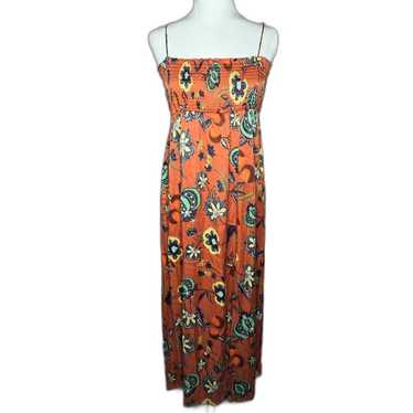 Maeve by Anthropologie Floral Cross-Back Orange F… - image 1