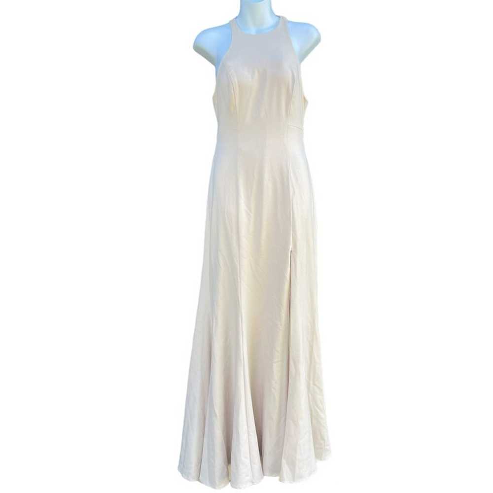 Hebeos Cream halter open back bridesmaid maxi dre… - image 1