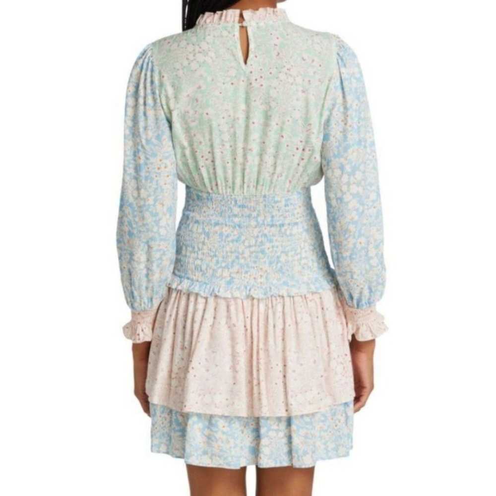 Stellah Long Sleeve Multi Floral Mini Dress Size L - image 2