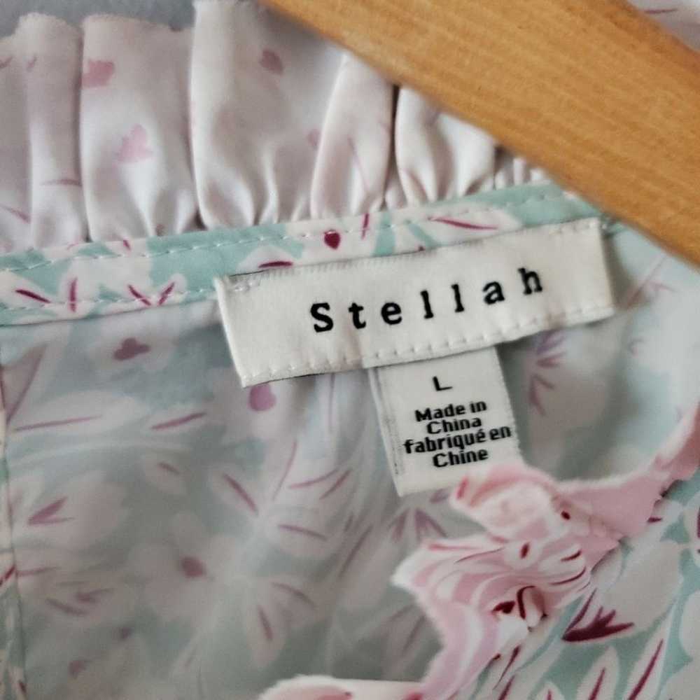 Stellah Long Sleeve Multi Floral Mini Dress Size L - image 4