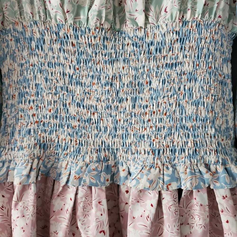 Stellah Long Sleeve Multi Floral Mini Dress Size L - image 6
