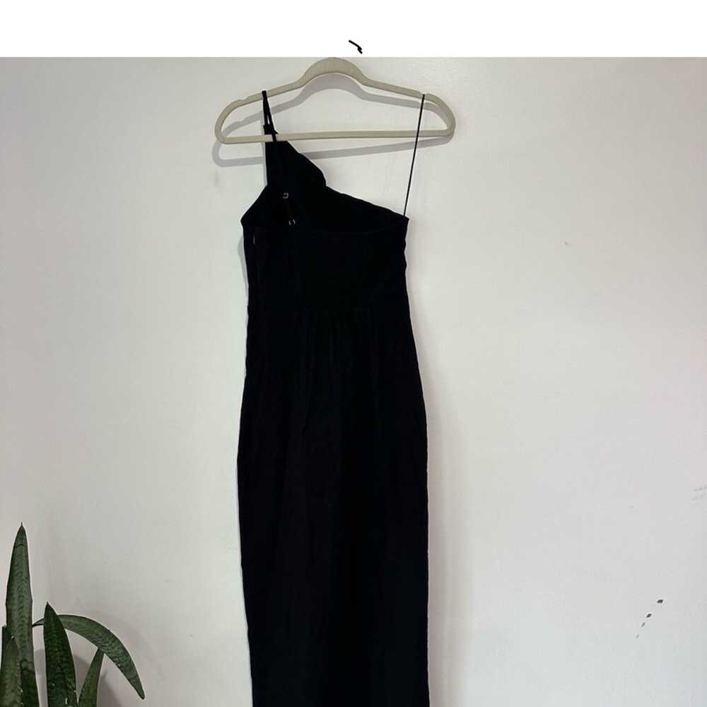 Anthropologie One-Shoulder Slim Midi Dress Black … - image 5