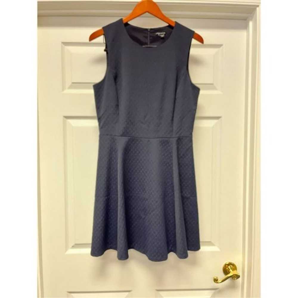 Theory Navy Wool Blend Textured Sleeveless Dress … - image 1