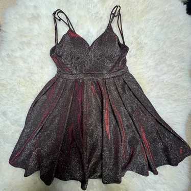 SEQUIN HEARTS Sparkley Red and Black Spaghetti St… - image 1