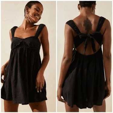 Free People Blissful Mini Dress - Black - image 1