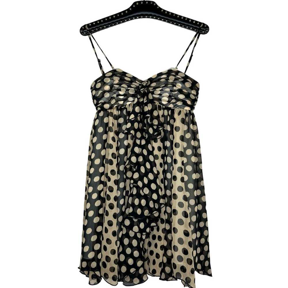 Y2K LaROK Polka Dot Ruffle Mini Dress Small NWOT - image 9